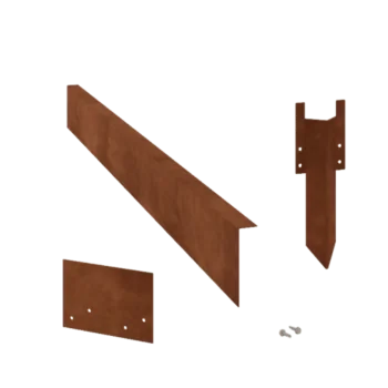 Separator de gazon din oțel corten - Îndoită - Înălțime 12 cm - Set complet 15 metri