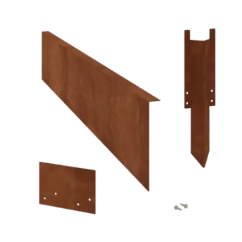 Separator de gazon din oțel corten - Îndoită - Înălțime 22 cm - Set complet 15 metri