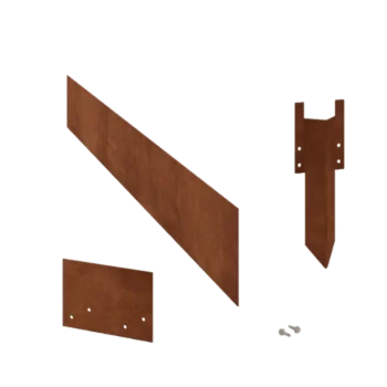 Separator de gazon din oțel corten - Drept - Înălțime 15 cm - Set complet 24 metri