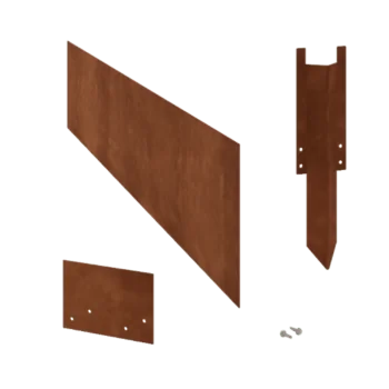 Separator de gazon din oțel corten - Drept - Înălțime 25 cm - Set complet 24 metri