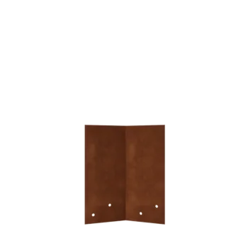 Placă de îmbinare din oțel corten - 45° - Înălțime separator de gazon 22 / 25 cm