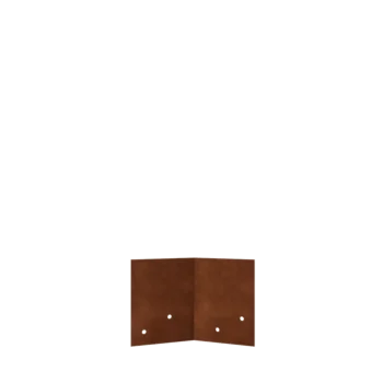 Placă de îmbinare din oțel corten - 45° - Înălțime separator de gazon 12 / 15 cm