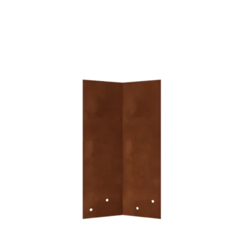 Placă de îmbinare din oțel corten - 45° - Înălțime separator de gazon 34 / 37,5 cm