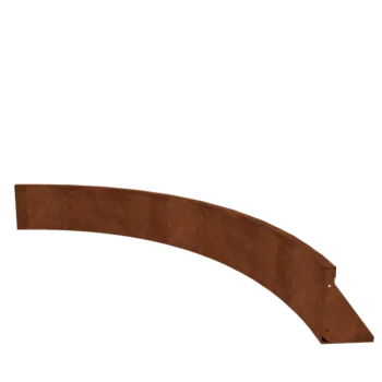 Zid de sprijin din oțel corten - Curbă interioară - 150 x 150 x 30 cm