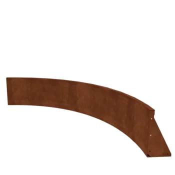 Zid de sprijin din oțel corten - Curbă interioară - 150 x 150 x 40 cm