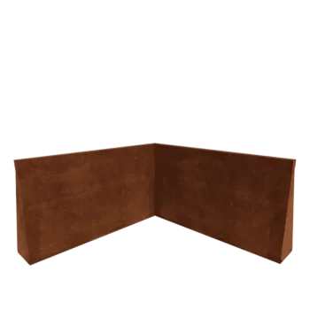Zid de sprijin din oțel corten - Colț interior - 100 x 100 x 60 cm