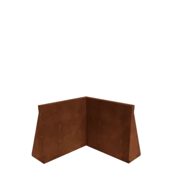 Zid de sprijin din oțel corten - Colț interior - 50 x 50 x 50 cm