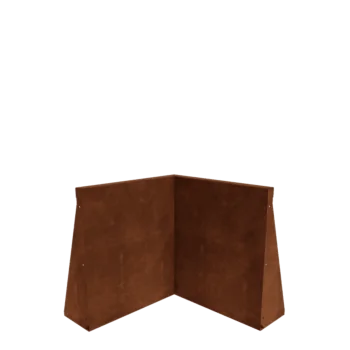 Zid de sprijin din oțel corten - Colț interior - 50 x 50 x 60 cm