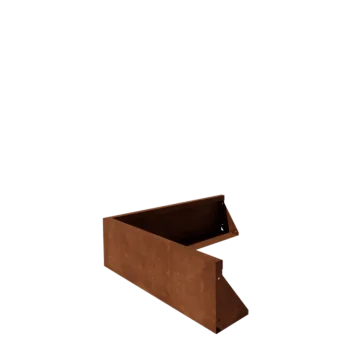 Zid de sprijin din oțel corten - Colț exterior - 100 x 100 x 30 cm