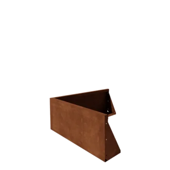 Zid de sprijin din oțel corten - Colț exterior - 100 x 100 x 40 cm