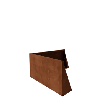 Zid de sprijin din oțel corten - Colț exterior - 100 x 100 x 50 cm