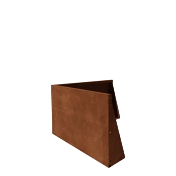 Zid de sprijin din oțel corten - Colț exterior - 100 x 100 x 60 cm