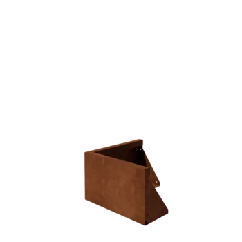 Zid de sprijin din oțel corten - Colț exterior - 50 x 50 x 30 cm