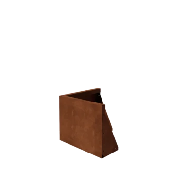 Zid de sprijin din oțel corten - Colț exterior - 50 x 50 x 40 cm