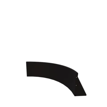 Zid de sprijin din oțel - Curbă interioară - 100 x 100 x 40 cm - RAL9005 mat (negru)