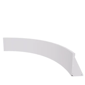 Zid de sprijin din oțel - Curbă interioară - 150 x 150 x 40 cm - RAL9010 mat (alb)