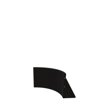 Zid de sprijin din oțel - Curbă interioară - 50 x 50 x 40 cm - RAL9005 mat (negru)