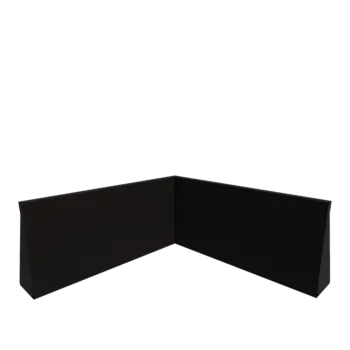 Zid de sprijin din oțel - Colț interior - 100 x 100 x 50 cm - RAL9005 mat (negru)