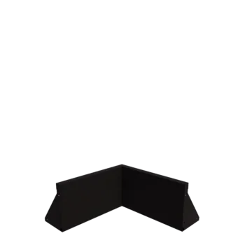 Zid de sprijin din oțel - Colț interior - 50 x 50 x 30 cm - RAL9005 mat (negru)