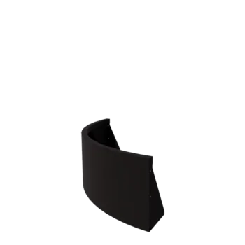 Zid de sprijin din oțel - Curbă exterioară - 100 x 100 x 40 cm - RAL9005 mat (negru)