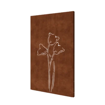 Panou decorativ din oțel corten - Lalea simetric - 120 x 6 x 190 cm