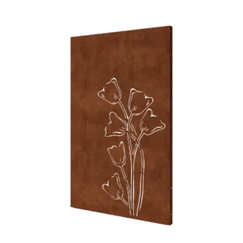 Panou decorativ din oțel corten - Lalea asimetric - 120 x 6 x 190 cm