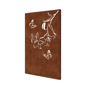 Panou decorativ din oțel corten - Crin - 120 x 6 x 190 cm
