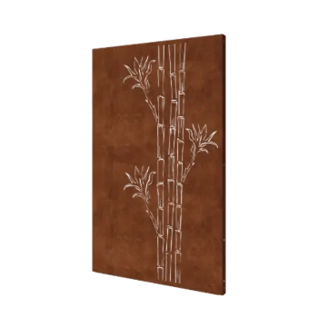 Panou decorativ din oțel corten - Bambus - 120 x 6 x 190 cm