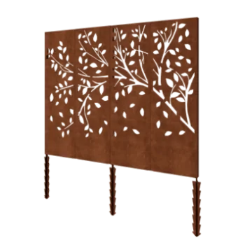 Panou decorativ din oțel corten - Copac Set complet - 240 x 6 x 190 cm