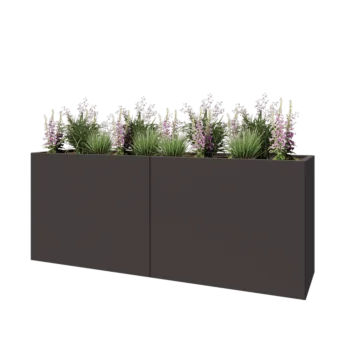 Jardinieră XXL din oțel - Dreptunghiular - 200 x 50 x 80 cm - RAL7016 mat (gri antracit) - Fără placă de bază