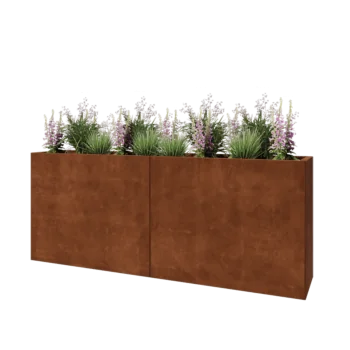 Jardinieră XXL din oțel corten - Dreptunghiular - 200 x 40 x 80 cm - Fără placă de bază