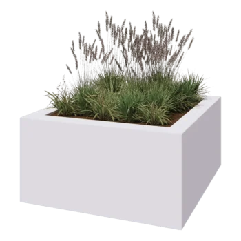 Jardinieră din fibră de sticlă - Pătrat - 160 x 160 x 80 cm - RAL9010 mat (alb) - Cu fund