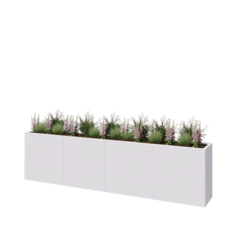 Jardinieră XXL din oțel - Dreptunghiular - 320 x 40 x 80 cm - RAL9010 mat (alb) - Fără placă de bază