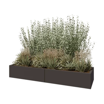 Jardinieră XXL din oțel - Dreptunghiular - 200 x 60 x 30 cm - RAL7016 mat (gri antracit) - Fără placă de bază