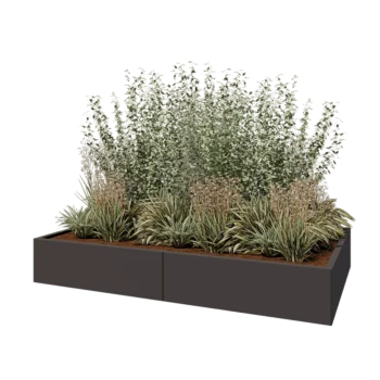 Jardinieră XXL din oțel - Dreptunghiular - 200 x 120 x 30 cm - RAL7016 mat (gri antracit) - Fără placă de bază