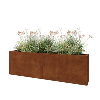 Jardinieră XXL din oțel corten - Dreptunghiular - 200 x 30 x 60 cm - Fără placă de bază