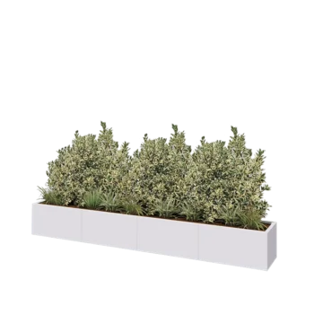 Jardinieră XXL din oțel - Dreptunghiular - 320 x 40 x 40 cm - RAL9010 mat (alb) - Fără placă de bază