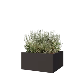 Jardinieră din oțel - Pătrat - 80 x 80 x 40 cm - RAL7016 mat (gri antracit) - Fără placă de bază
