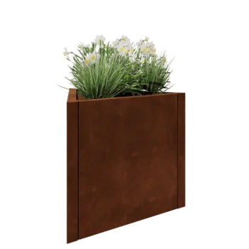 Jardinieră din oțel corten - Triunghiular echilateral - 70,6 x 61 x 60 cm - Fără placă de bază