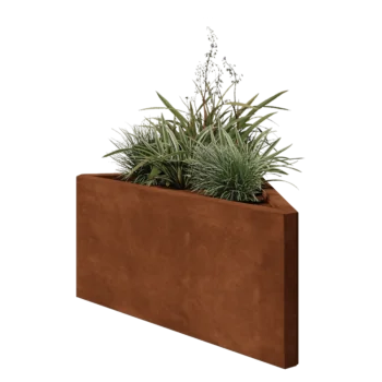 Jardinieră din oțel corten - Triunghiular isoscel - 83,9 x 46,4 x 40 cm - Fără placă de bază