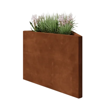 Jardinieră din oțel corten - Triunghiular isoscel - 83,9 x 46,4 x 60 cm - Fără placă de bază