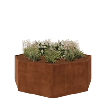 Jardinieră din oțel corten - Octagonal - 241,4 x 241,4 x 80 cm - Fără placă de bază