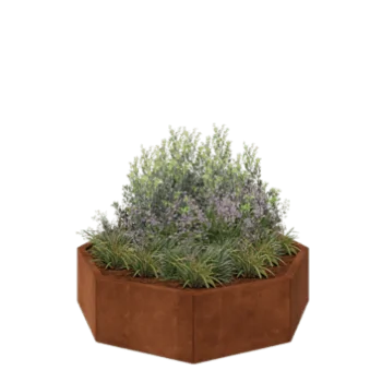 Jardinieră din oțel corten - Octagonal - 120,7 x 120,7 x 30 cm - Fără placă de bază