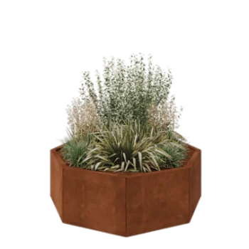 Jardinieră din oțel corten - Octagonal - 120,7 x 120,7 x 40 cm - Fără placă de bază