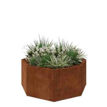 Jardinieră din oțel corten - Octagonal - 120,7 x 120,7 x 50 cm - Fără placă de bază
