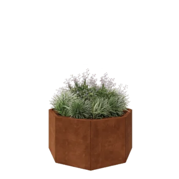 Jardinieră din oțel corten - Octagonal - 120,7 x 120,7 x 60 cm - Fără placă de bază