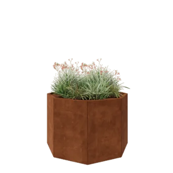 Jardinieră din oțel corten - Octagonal - 120,7 x 120,7 x 80 cm - Fără placă de bază