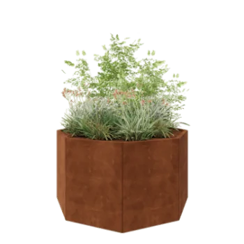 Jardinieră din oțel corten - Octagonal - 144,9 x 144,9 x 80 cm - Fără placă de bază