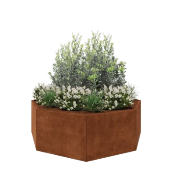 Jardinieră din oțel corten - Octagonal - 193,1 x 193,1 x 60 cm - Fără placă de bază