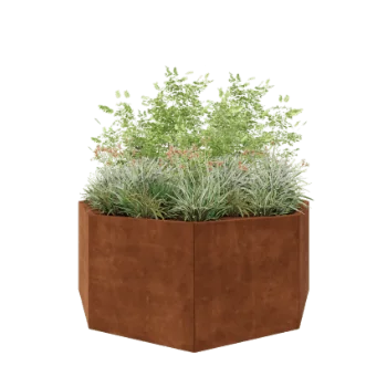 Jardinieră din oțel corten - Octagonal - 193,1 x 193,1 x 80 cm - Fără placă de bază